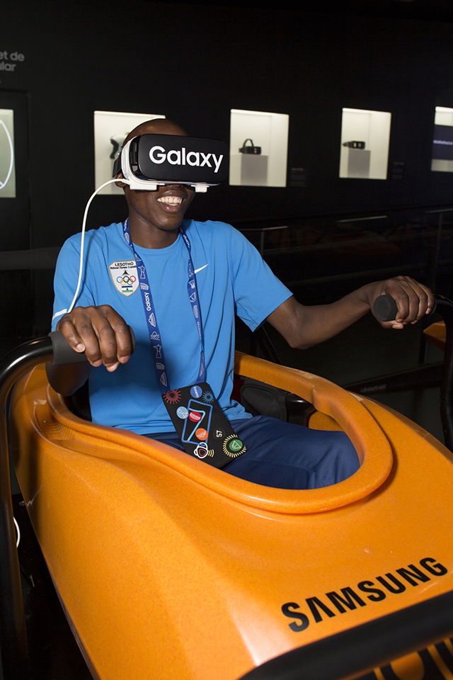 Lesotho Marathon Runner and Star of Samsung's Olympic Games Documentary 'A Fighting Chance' Tsepo Mathibelle Visits Samsung Galaxy Studio in Olympic Park to Meet with Fans and Test Out The Latest Samsung Technology