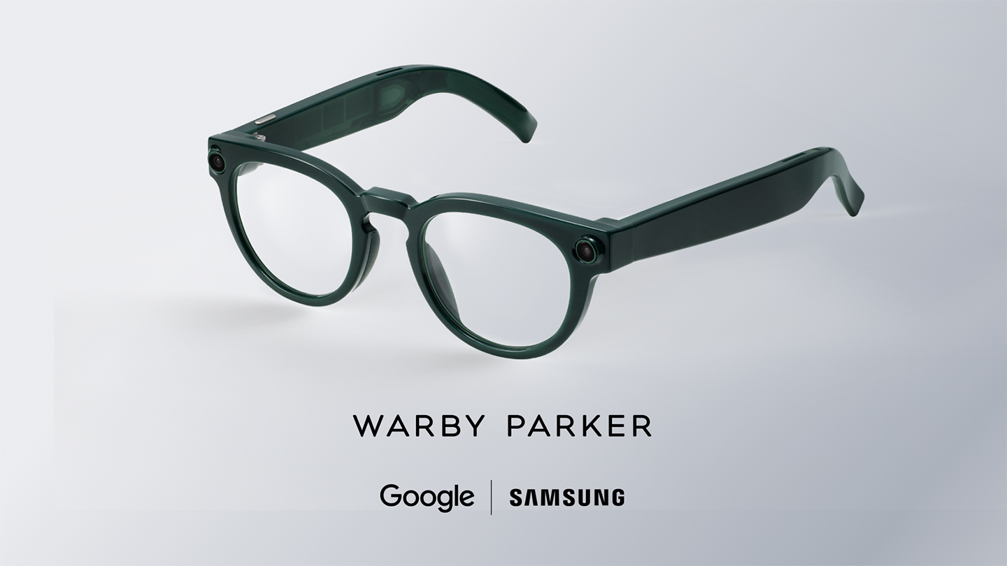 Intelligent eyewear design by Warby Parker, featuring a more rounded lens style in a black frame.